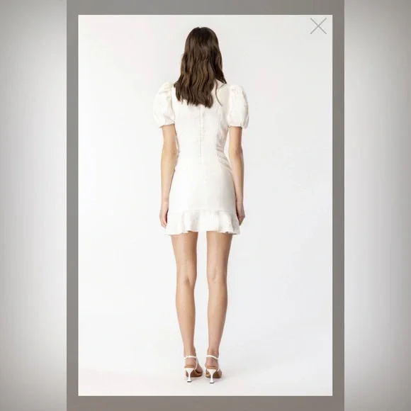 Bardot Ivory Mini Wrap Ruffle Dress - Picture 2 of 7